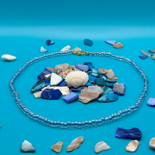 Sky Blue Beaded Necklace